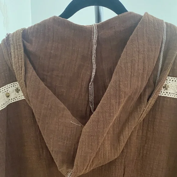 POL Brown Bomber Jacket with Cream Details - Picture 7 of 9